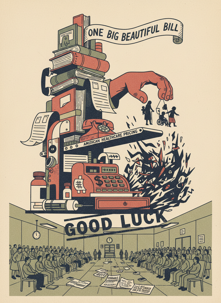 Stylized AI editorial dramatization